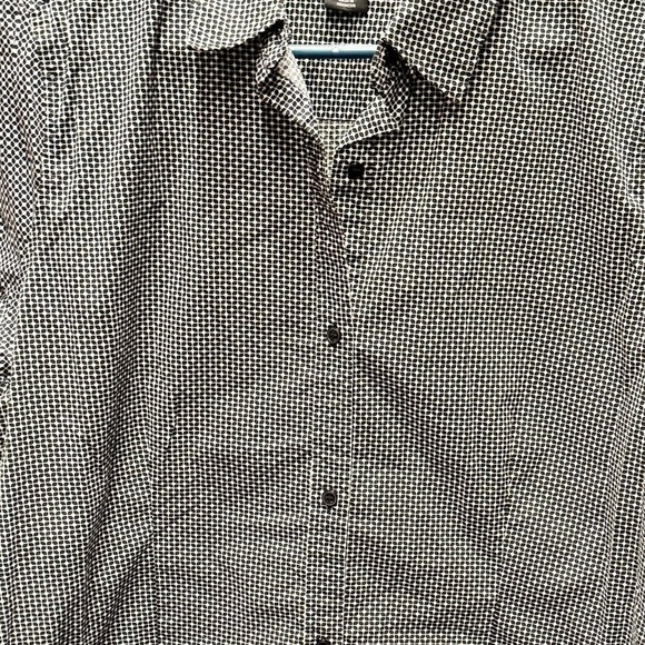 Liz Claiborne  Black and White Checkered Shirt LARGE - Picture 3 of 4